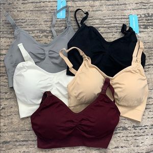 Set of 5 nursing bras